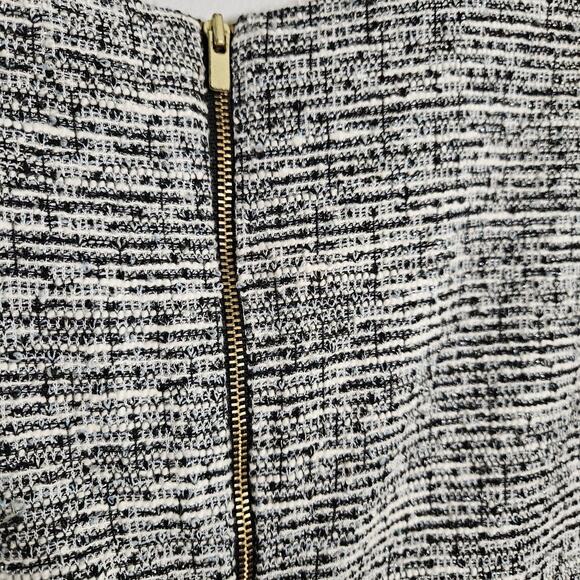 BANANA REPUBLIC Sleeveless Drop Waist Boucle Black White Dress 12 Flounce EUC - Picture 6 of 11